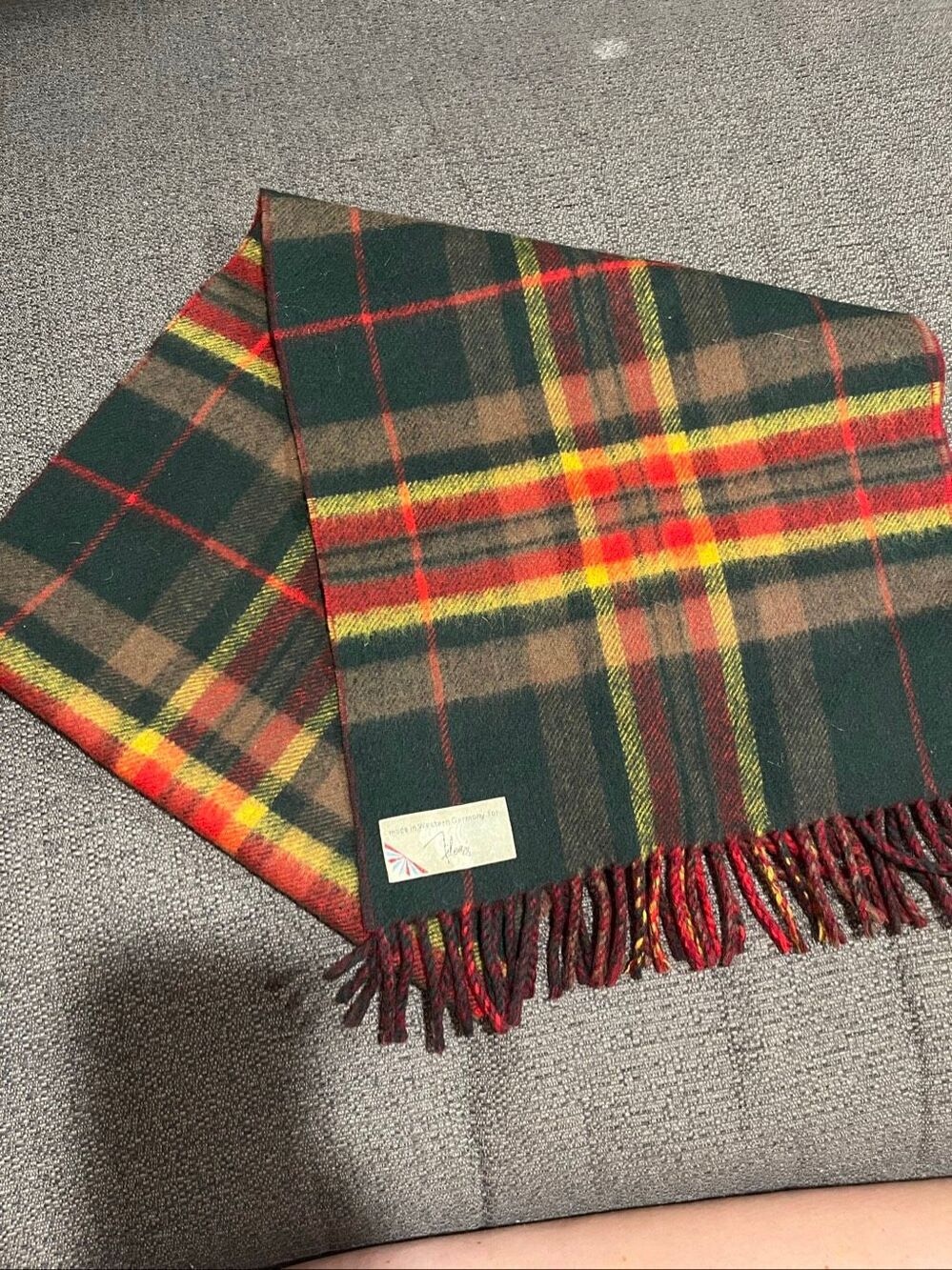 Vintage Filene's Made in West Germany Plaid Scarf
